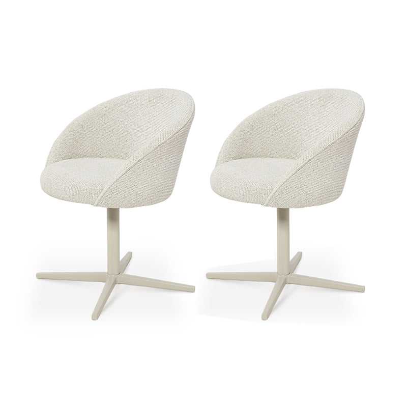 Tavolo da pranzo rotondo Tiana e 2 poltrone da pranzo girevoli a 360° Paislee [Set da pranzo]