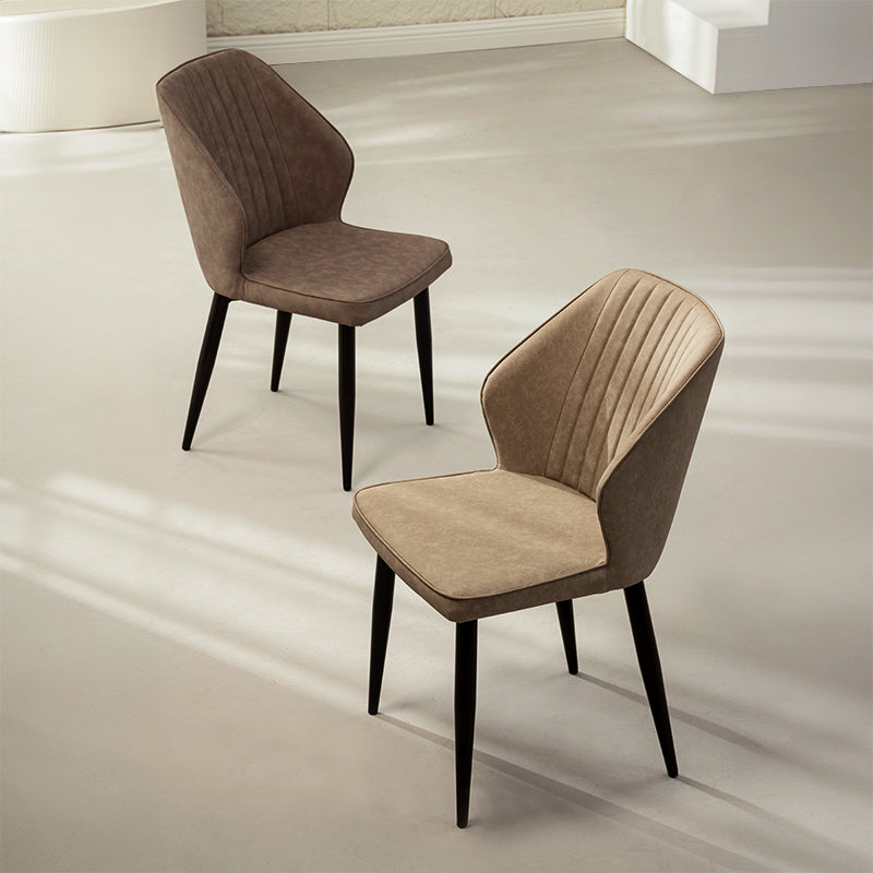 Sedie da pranzo Aleena [set di 2] [ecopelle] [marrone] [beige]