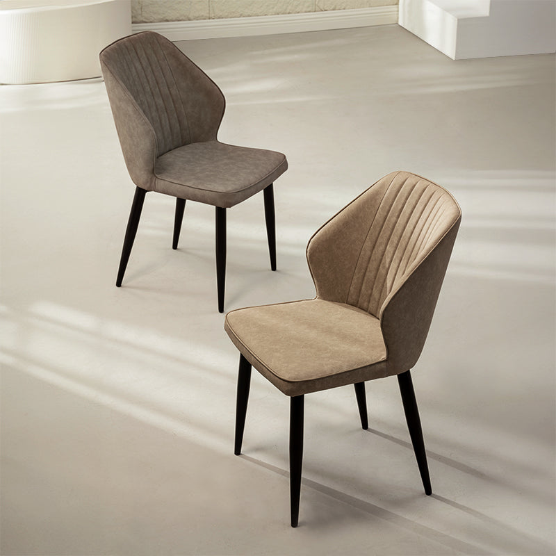Sedie da pranzo Aleena [set di 2] [ecopelle] [marrone] [beige]