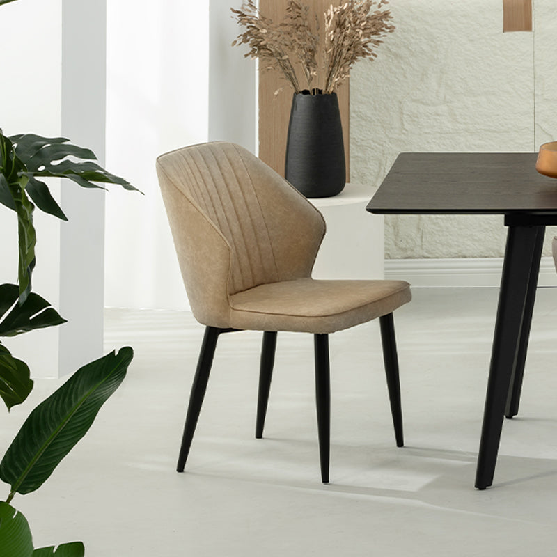 Sedie da pranzo Aleena [set di 2] [ecopelle] [marrone] [beige]