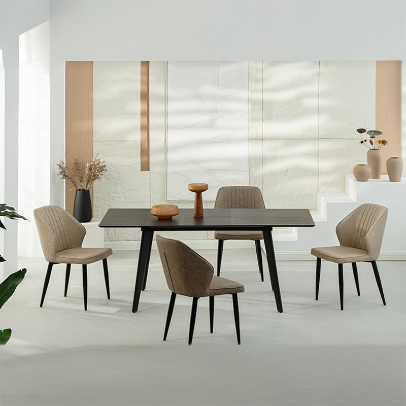 Sedie da pranzo Aleena [set di 2] [ecopelle] [marrone] [beige]