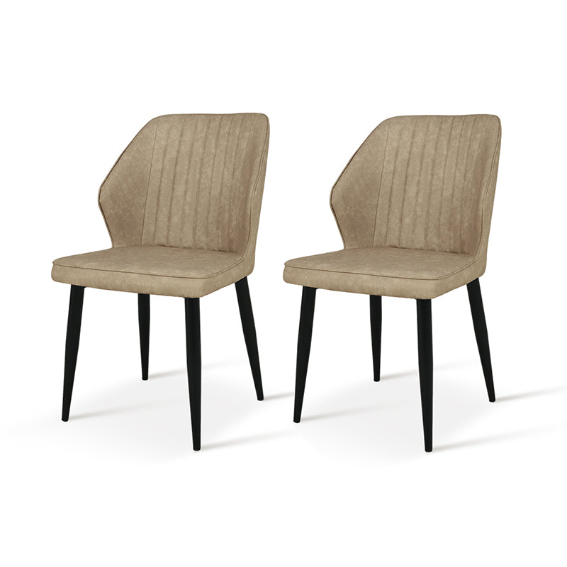 Sedie da pranzo Aleena [set di 2] [ecopelle] [marrone] [beige]