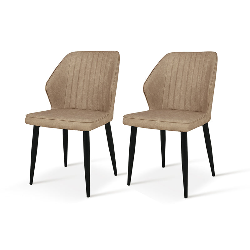 Sedie da pranzo Aleena [set di 2] [ecopelle] [marrone] [beige]