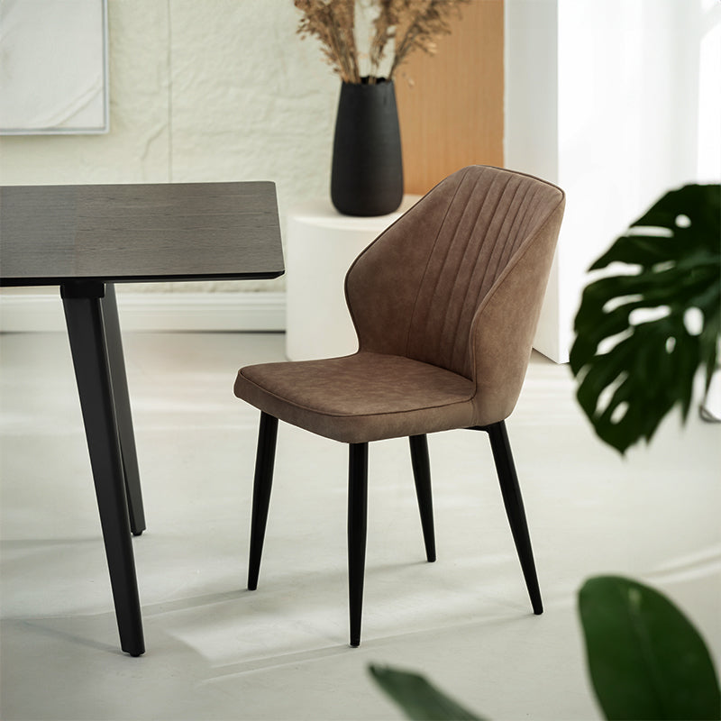 Sedie da pranzo Aleena [set di 2] [ecopelle] [marrone] [beige]