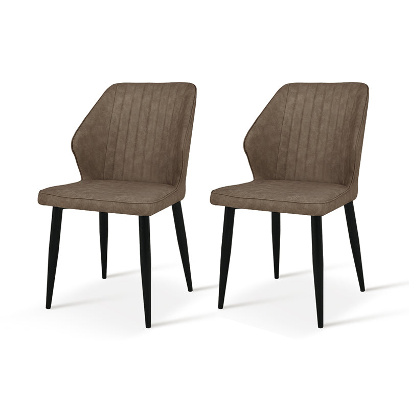 Sedie da pranzo Aleena [set di 2] [ecopelle] [marrone] [beige]