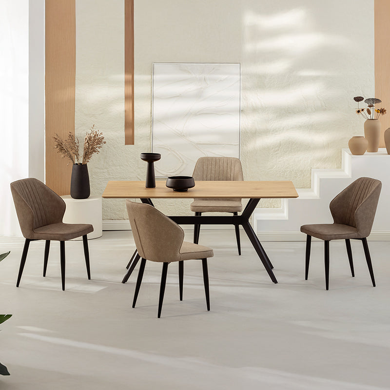 Sedie da pranzo Aleena [set di 2] [ecopelle] [marrone] [beige]