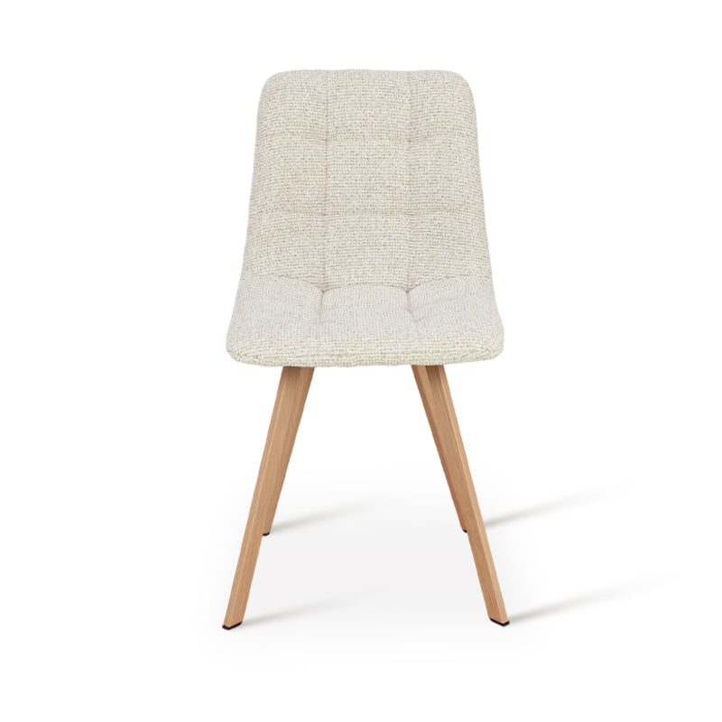 Sedie da pranzo Aoife Sleek [set di 2] [tessuto di lino] [gambe in metallo di quercia]