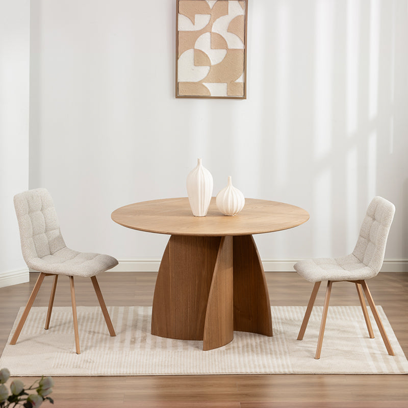 Sedie da pranzo Aoife Sleek [set di 2] [tessuto di lino] [gambe in metallo di quercia]