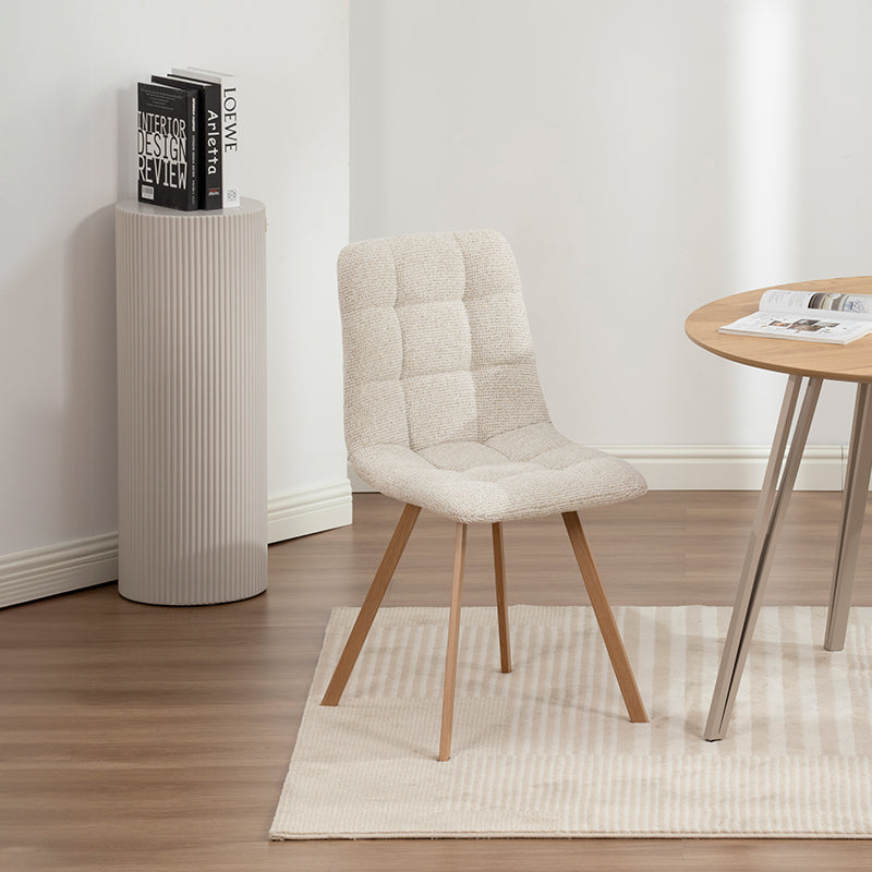 Sedie da pranzo Aoife Sleek [set di 2] [tessuto di lino] [gambe in metallo di quercia]