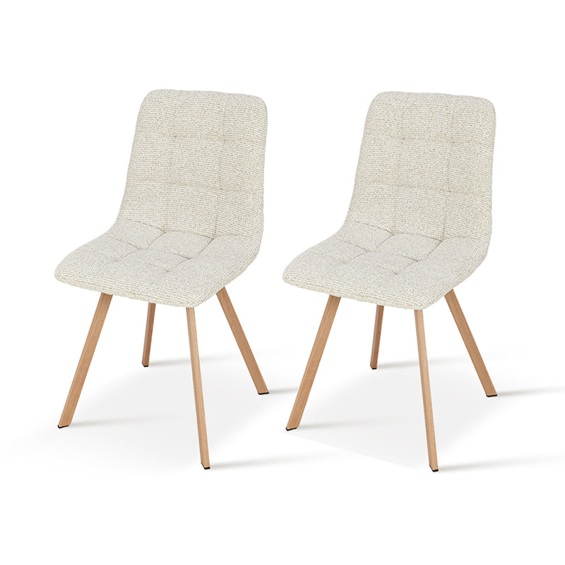 Sedie da pranzo Aoife Sleek [set di 2] [tessuto di lino] [gambe in metallo di quercia]