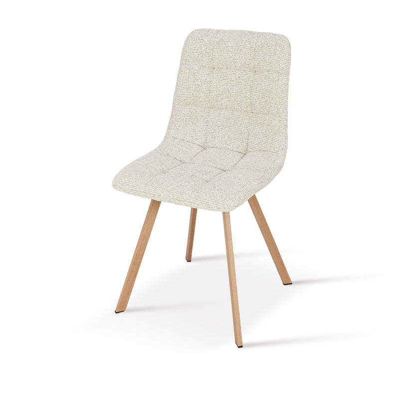 Sedie da pranzo Aoife Sleek [set di 2] [tessuto di lino] [gambe in metallo di quercia]