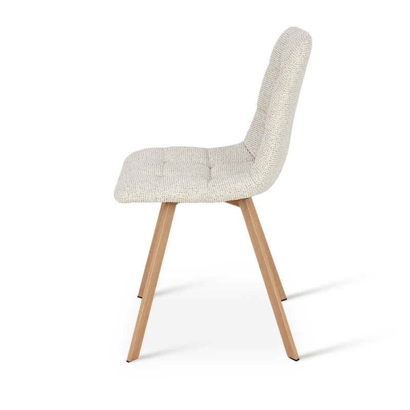 Sedie da pranzo Aoife Sleek [set di 2] [tessuto di lino] [gambe in metallo di quercia]