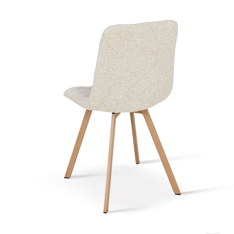 Sedie da pranzo Aoife Sleek [set di 2] [tessuto di lino] [gambe in metallo di quercia]