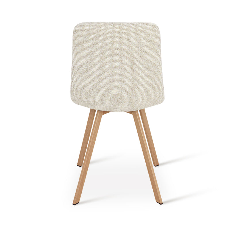 Sedie da pranzo Aoife Sleek [set di 2] [tessuto di lino] [gambe in metallo di quercia]