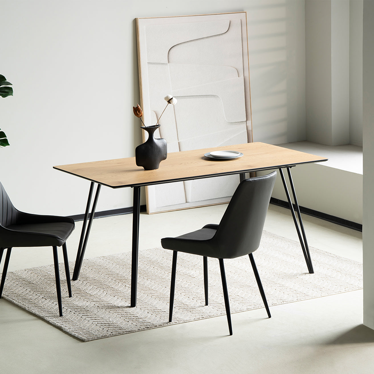 Tavolo da pranzo rettangolare Fareeha [Colore legno] [160 cm]