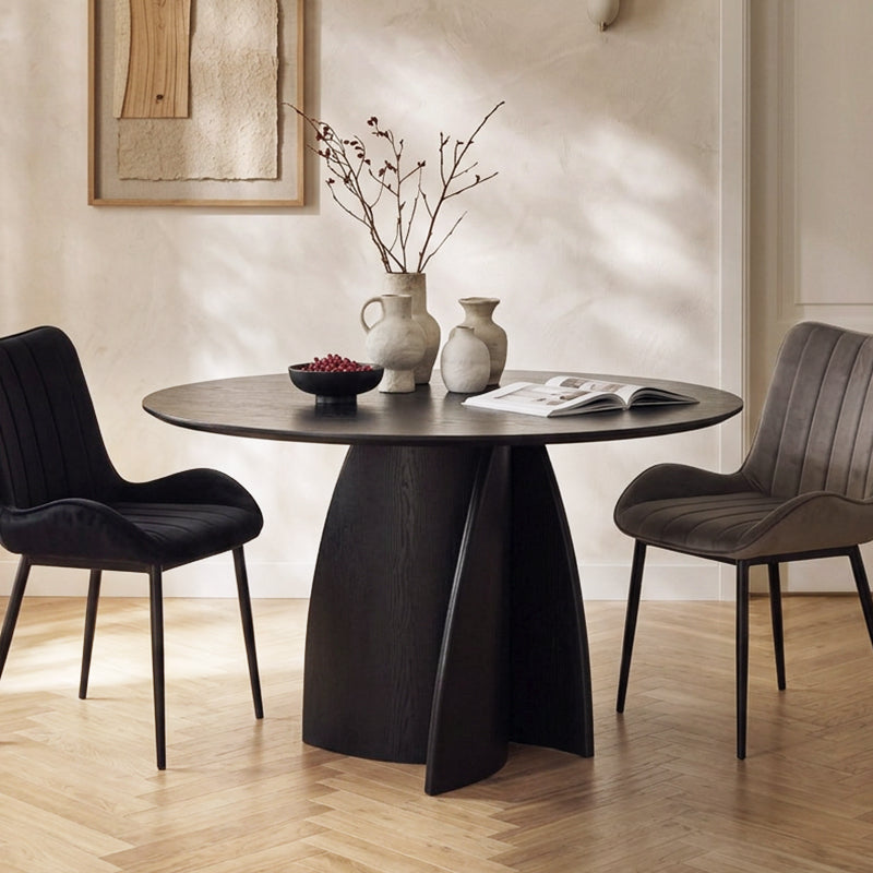 Tavolo da pranzo rotondo Gemma [legno e nero] [120 cm]