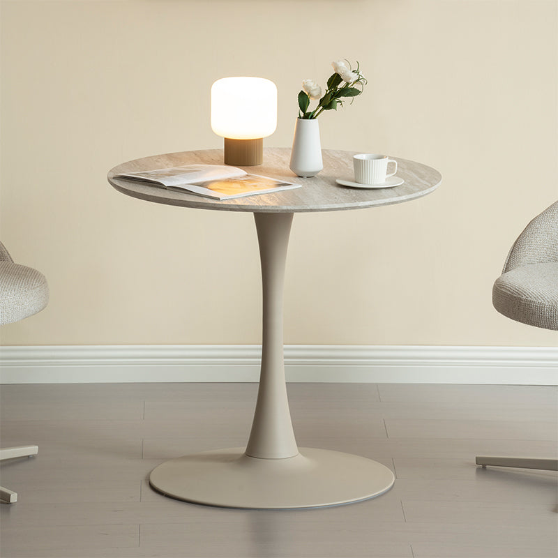 Tavolo da pranzo rotondo Tiana e 2 poltrone da pranzo girevoli a 360° Paislee [Set da pranzo]