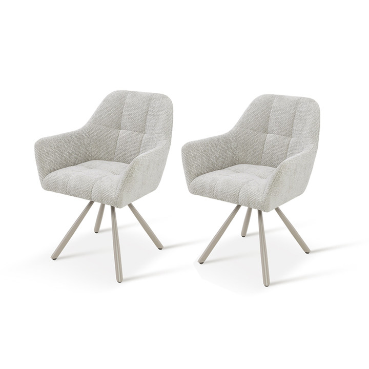 Sedie Con Braccioli Brigid [set di 2] [ciniglia] [Girevole A 360 Gradi]